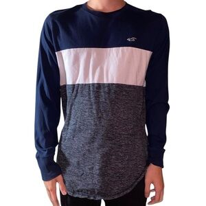 Hollister Mens Long Sleeve Crew Neck Tee Shirt